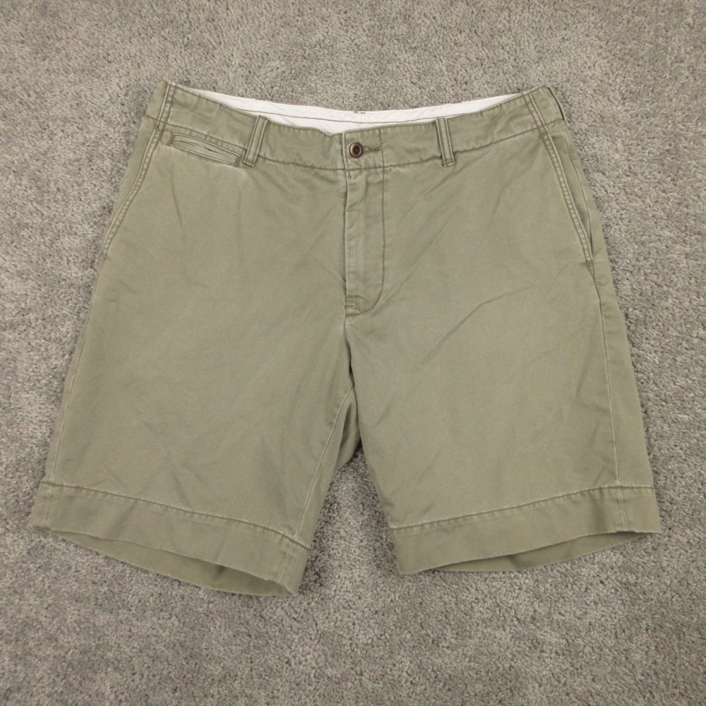 Polo Ralph Lauren Shorts Mens 36 Olive Green Canvas Drawstring Pony Logo Outdoor